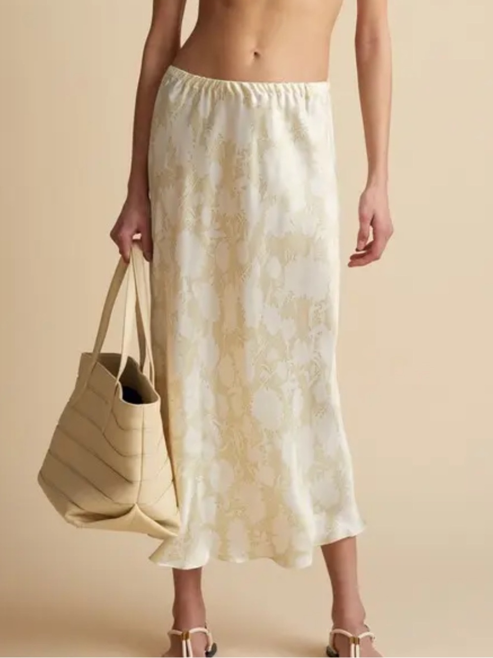 Khaite The Ola Skirt in Bone